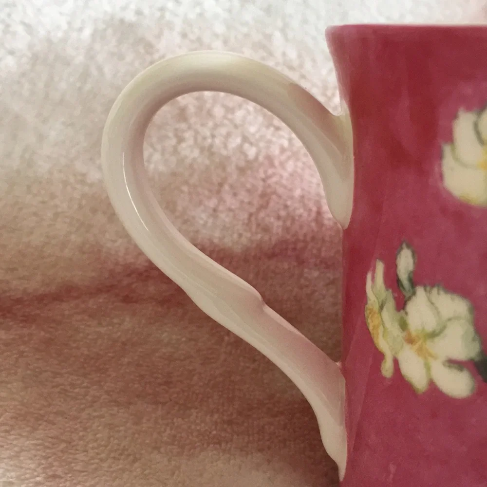 Stechcol Gracie Bone China Ivory Blossoms on Pink Tea Cup NWT 3.25x3.5” - Picture 15 of 16